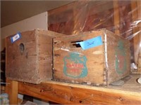 2 vintage wood boxes