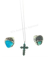 Zuni & Navajo Sterling & Silver Tested Turquoise