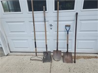 Tools - shovels, rake all in pictures
