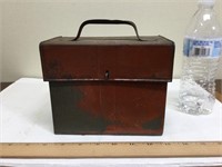 Vintage Antique Tin Lunch Box w/ tray