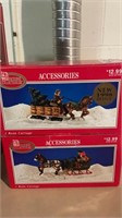 Dickenson collectibles, 2 resin carriages