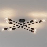 Tipace 8 Lights Modern Close to Ceiling Light Bla)