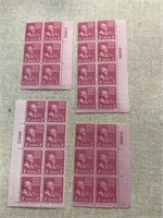 1938 John Adams 2 Cent Stamp Plate Block Lot