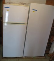2013 Whirlpool refrigerator w/top freezer, left