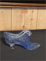 Fenton blue opalescent shoe