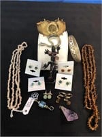 Costume Jewelry- Rose Quartz Necklace, Bracelets++