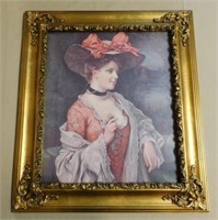Gilt Framed Print of a Lady.