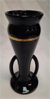 Black Depression Glass Chalice Vase 8.25"**