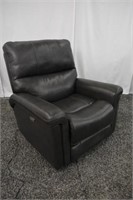 GREY LEATHER POWER GLIDER ROCKER RECLINER-USB