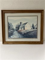 Vintage litho print "roadside barn? by Owen Wexle