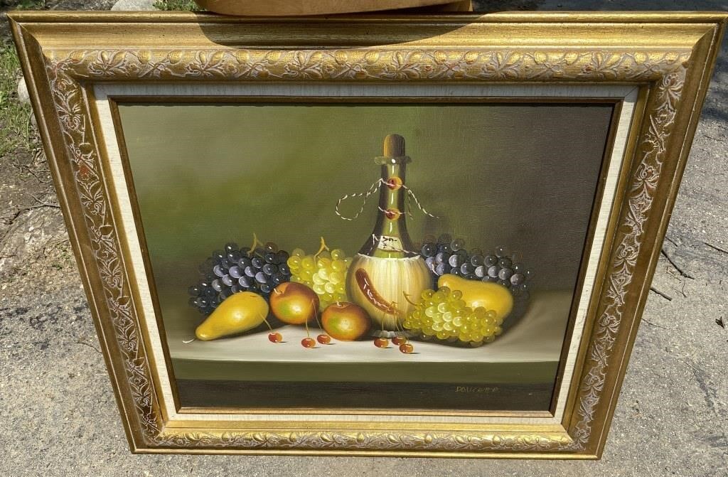 Vintage Painting - Wine Fruit Art - Doucette