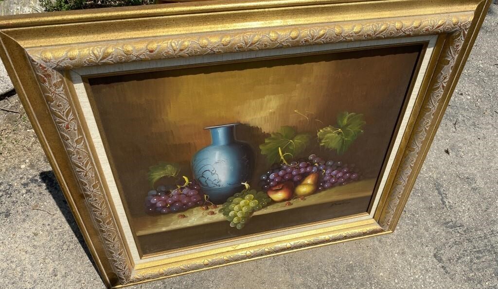 Vintage Painting - Wine Fruit Art - Artist Unknown