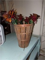 Tall Old Basket with Long Stem Fall Flowers