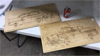 Carved wood- cars