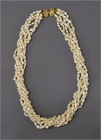 ESTATE RICE PEARL & 14KT CLASP TORSADE NECKLACE