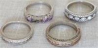 D - LOT OF 4 STERLING SILVER RINGS (G207)