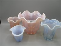 4 Fostoria graduated vases