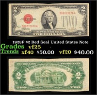 1928F $2 Red Seal United States Note Grades vf+