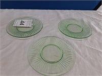 Uranium Glass Plates x3