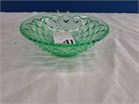 Unmarked Uranium Depression Glass Bowl