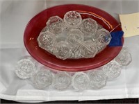Glass Serving Tray w/Salts approx 12