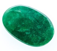 Loose Gemstone -7.85ct Oval Cut Natural Emerald -A