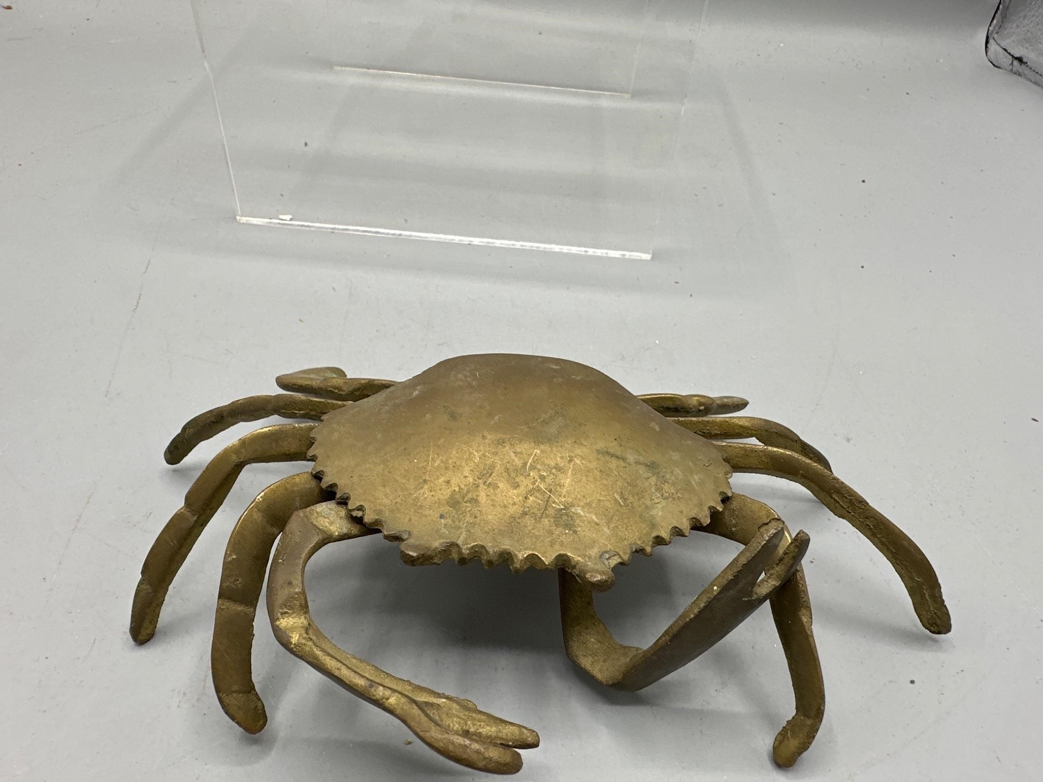 Brass crab trinket box