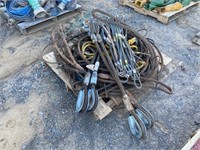 LOT OF MISC STEEL LIFTING CABLE