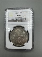1882-O NGC $1 MS60 Morgan Silver Dollar