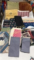 Yards of fabric, upholstery, cotton, misc