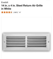 14 in. x 4 in. Steel Return Air Grille in White