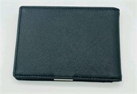 Wallet Black Leather Money Clip Slim RFID Block