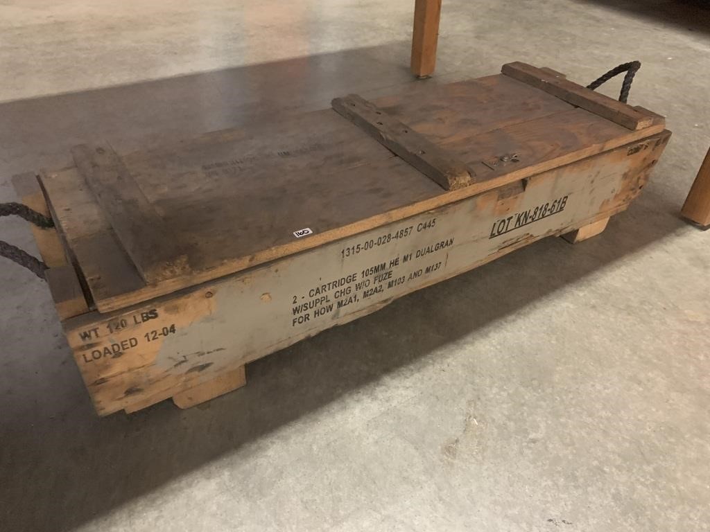 VINTAGE WOODEN AMMO CRATE