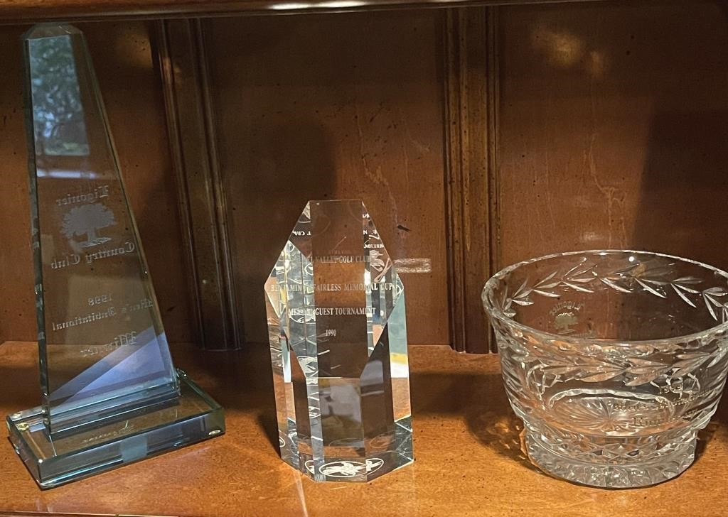 Golf Trophies Glass Crystal Ligonier Laurel Valley