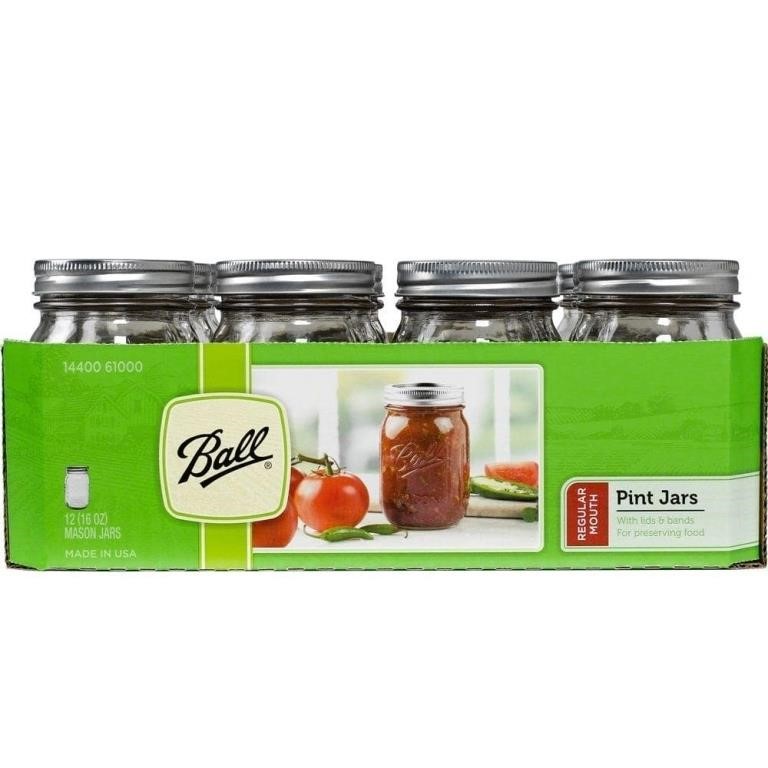 16 oz. Regular Mouth Pint Jar (12 per Pack)