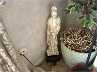 ORIENTAL STATUE = 26" TALL - HAS BEEN REPAIRED