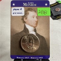 SEALED JAMES MONRO UNC DOLLAR COIN