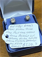 14KT Y/GOLD 1 CT. DIAMOND SOLITAIRE EARRINGS