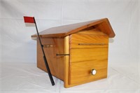 Hand crafted pine mail box/house 12.5 X 23 X 14"H
