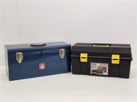 2 TOOL BOXES - 1 IS PLASTIC - 15" TO 20" LONG