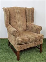 PATTERNED WING BACK CHAIRS