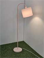 PINK METAL GOOSENECK FLOOR LAMP - BASE IS 10"