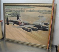 Large Avro Lancaster bomber print, 43.5x34