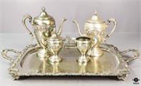 Silver Plate on Copper Tea/Coffee Set / 5 pc