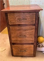 Solid Wood 3 Drawer Cabinet