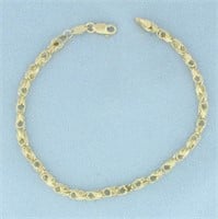 Beveled Designer Chain Link Bracelet in 14k Yellow