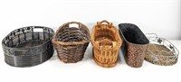 (5) Assorted Woven Designed Baskets