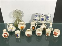 Collection of H. W. Goss mini ewers, delft spice