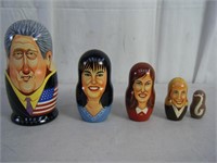 Bill Clinton, Monica Lewinski, etc. nesting dolls