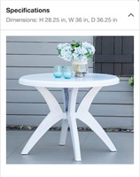 Plastic White Outdoor Bistro Table with Umbrella H